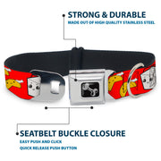 Dog Bone Seatbelt Buckle Collar - Take Out/Fortune Cookies Red
