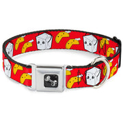 Dog Bone Seatbelt Buckle Collar - Take Out/Fortune Cookies Red