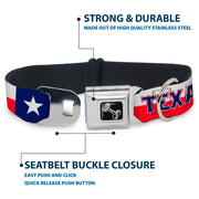 Dog Bone Seatbelt Buckle Collar - Texas Flag/TEXAS