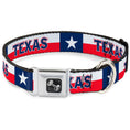 Load image into Gallery viewer, Dog Bone Seatbelt Buckle Collar - Texas Flag/TEXAS
