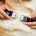 Dog Bone Seatbelt Buckle Collar - TEXAS w/Star Black/White/Blue/Red