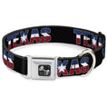 Load image into Gallery viewer, Dog Bone Seatbelt Buckle Collar - TEXAS w/Star Black/White/Blue/Red

