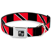 Dog Bone Seatbelt Buckle Collar - Trinidad & Tobago Flags/Black Block