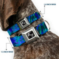 Load image into Gallery viewer, Dog Bone Seatbelt Buckle Collar - Tie Dye Green/Blue/Purple
