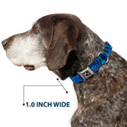 Dog Bone Seatbelt Buckle Collar - Tie Dye Green/Blue/Purple