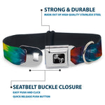Dog Bone Seatbelt Buckle Collar - Tie Dye Swirl Multi Color