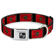 Dog Bone Seatbelt Buckle Collar - Tennessee Flag/Black Distressed