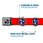 Dog Bone Seatbelt Buckle Collar - Tennessee Flag Stars Red/White/Blue
