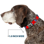 Dog Bone Seatbelt Buckle Collar - Tennessee Flag Stars Red/White/Blue
