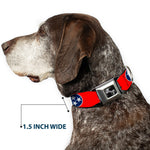 Dog Bone Seatbelt Buckle Collar - Tennessee Flag Stars Red/White/Blue