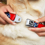 Dog Bone Seatbelt Buckle Collar - Tennessee Flag Stars Red/White/Blue