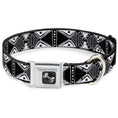 Load image into Gallery viewer, Dog Bone Seatbelt Buckle Collar - Tribal1 Black/White
