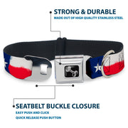 Dog Bone Seatbelt Buckle Collar - Texas Flag Painting