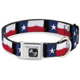 Load image into Gallery viewer, Dog Bone Seatbelt Buckle Collar - Texas Flag Painting
