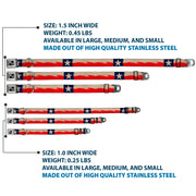 Dog Bone Seatbelt Buckle Collar - Texas Flag CLOSE-UP Distressed Painting