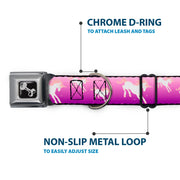Dog Bone Seatbelt Buckle Collar - Unicorn Sparkles Purple/Pink