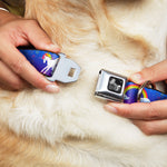 Dog Bone Seatbelt Buckle Collar - Unicorns/Rainbows/Stars Blue/Purple