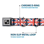 Dog Bone Seatbelt Buckle Collar - United Kingdom Flags