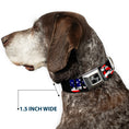 Load image into Gallery viewer, Dog Bone Seatbelt Buckle Collar - USA w/Star Black/US Flags
