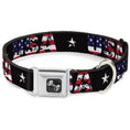 Load image into Gallery viewer, Dog Bone Seatbelt Buckle Collar - USA w/Star Black/US Flags
