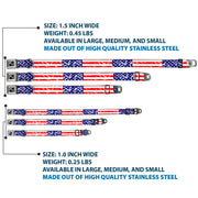 Dog Bone Seatbelt Buckle Collar - United States Flags CLOSE-UP Weathered