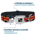 Load image into Gallery viewer, Dog Bone Seatbelt Buckle Collar - United Kingdom Flags Distressed Painting

