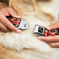 Load image into Gallery viewer, Dog Bone Black/Silver Seatbelt Buckle Collar - United Kingdom Flag Continuous Vintage
