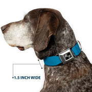 Dog Bone Seatbelt Buckle Collar - Vivid Turquoise