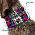 Load image into Gallery viewer, Dog Bone Seatbelt Buckle Collar - Voodoo Black/Pink/Blue
