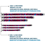 Dog Bone Seatbelt Buckle Collar - Voodoo Black/Pink/Blue