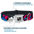 Load image into Gallery viewer, Dog Bone Seatbelt Buckle Collar - Voodoo Black/Pink/Blue
