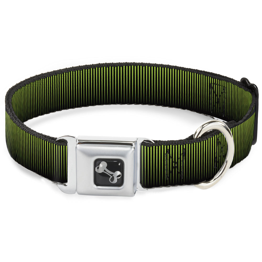 Dog Bone Seatbelt Buckle Collar - Vertical Stripes Transition Black/Yellow
