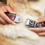 Dog Bone Seatbelt Buckle Collar - Vivid Butterfly Garden