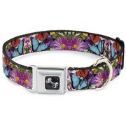 Dog Bone Seatbelt Buckle Collar - Vivid Butterfly Garden