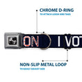 Load image into Gallery viewer, Dog Bone Seatbelt Buckle Collar - VOTE FOR BACON Black/White/Bacon
