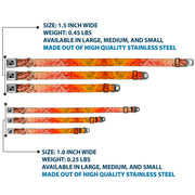 Dog Bone Seatbelt Buckle Collar - Vivid Floral Collage Orange-Pinks