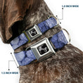 Load image into Gallery viewer, Dog Bone Seatbelt Buckle Collar - Vivid Floral Collage2 Blues
