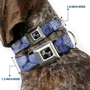 Dog Bone Seatbelt Buckle Collar - Vivid Floral Collage2 Blues