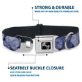 Load image into Gallery viewer, Dog Bone Seatbelt Buckle Collar - Vivid Floral Collage2 Blues
