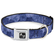 Dog Bone Seatbelt Buckle Collar - Vivid Floral Collage2 Blues
