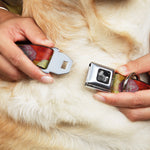 Dog Bone Seatbelt Buckle Collar - Vivid Floral Collage2 Yellows/Pinks/Oranges