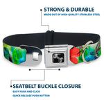 Dog Bone Seatbelt Buckle Collar - Vivid Hummingbird Garden