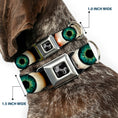 Load image into Gallery viewer, Dog Bone Seatbelt Buckle Collar - Vivid Blue Eyeball Black
