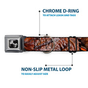 Dog Bone Black/Silver Seatbelt Buckle Collar - Vivid Grilled Steak