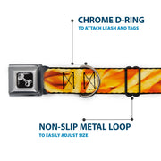 Dog Bone Black/Silver Seatbelt Buckle Collar - Vivid French Fries Stacked