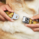 Dog Bone Black/Silver Seatbelt Buckle Collar - Vivid French Fries Stacked