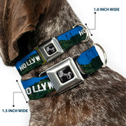 Dog Bone Seatbelt Buckle Collar - Vivid HOLLYWOOD Sign