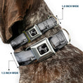 Load image into Gallery viewer, Dog Bone Seatbelt Buckle Collar - Vivid SANTA MONICA Pier Skyline Grays/White
