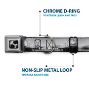 Dog Bone Seatbelt Buckle Collar - Vivid SANTA MONICA Pier Skyline Grays/White