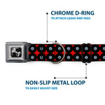 Dog Bone Seatbelt Buckle Collar - Vinyl Records 2-Stripe Red/Black/Gray